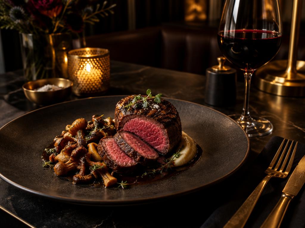 Chateaubriand con champiñones silvestres